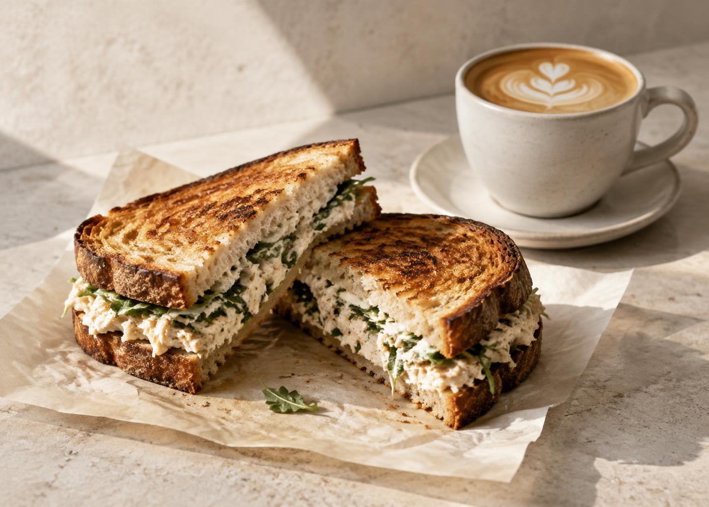 Toasted chicken mayo sandwich